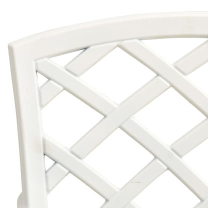 vidaXL Bistro Set | White | Cast Aluminium | Medium | Decorative Inlays
