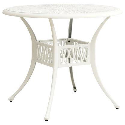 vidaXL Bistro Set | White | Cast Aluminium | Medium | Decorative Inlays