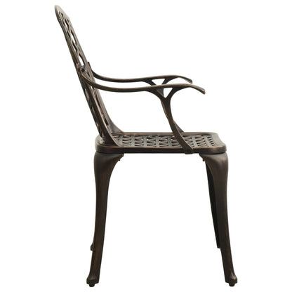 vidaXL Bistro Set | Bronze | Cast Aluminium | Standard |  Decorative Inlays