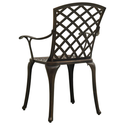 vidaXL Bistro Set | Bronze | Cast Aluminium | Standard |  Decorative Inlays