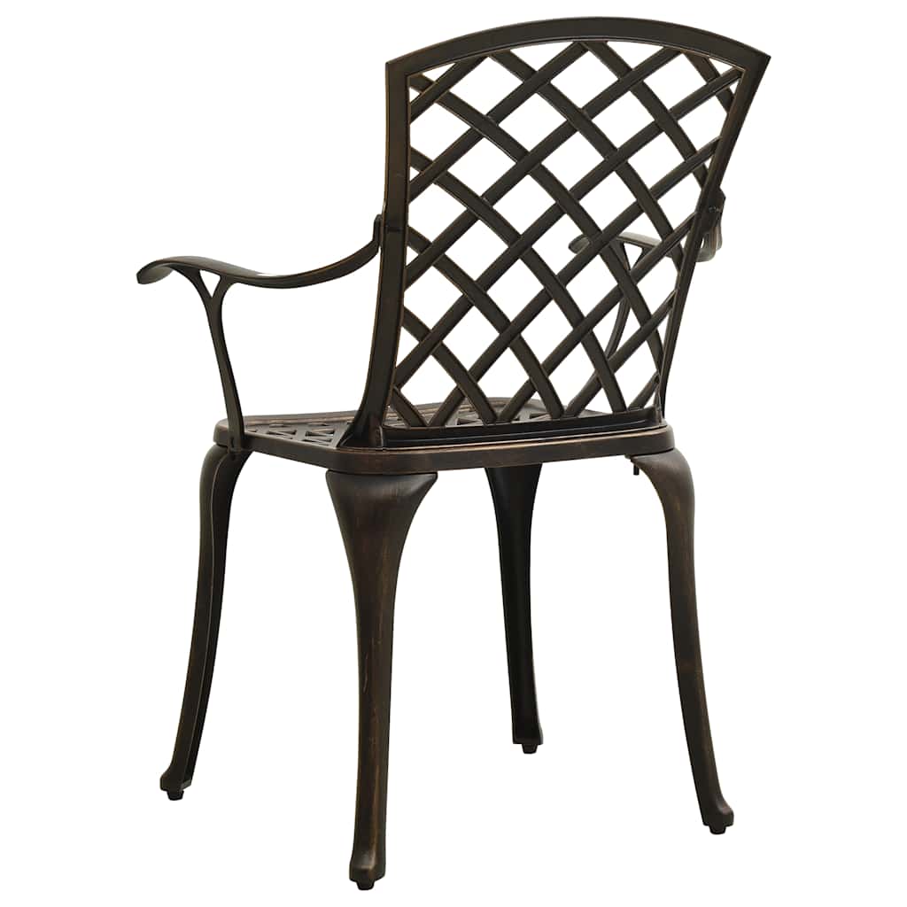 vidaXL Bistro Set | Bronze | Cast Aluminium | Standard |  Decorative Inlays