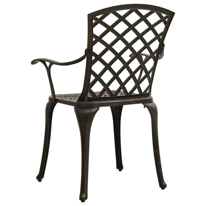 vidaXL Bistro Set | Bronze | Cast Aluminium | Standard |  Decorative Inlays