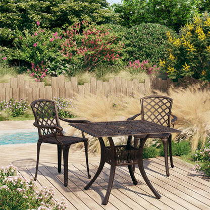 vidaXL Bistro Set | Bronze | Cast Aluminium | Standard |  Decorative Inlays