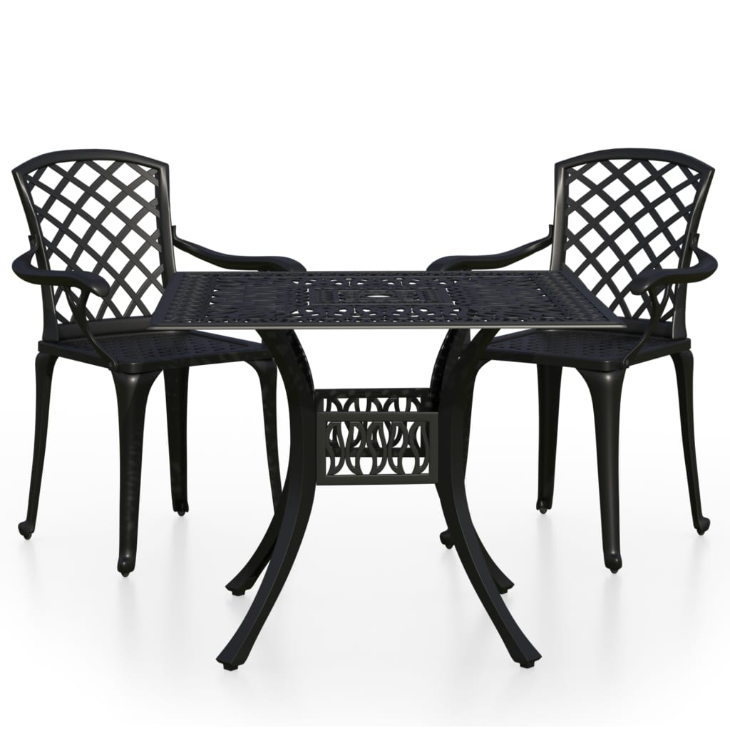 vidaXL Bistro Set | Black | Cast aluminium | Standard | Bistro Set | Round