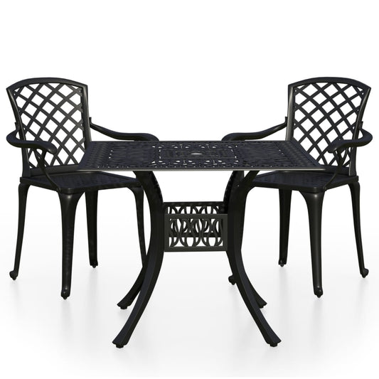 vidaXL Bistro Set | Black | Cast aluminium | Standard | Bistro Set | Round
