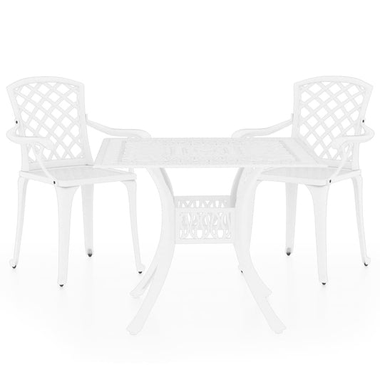 vidaXL Bistro Set | White | Cast aluminium | Standard | Durable | Bistro Set
