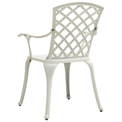 vidaXL 3 Piece Bistro Set Cast Aluminium White
