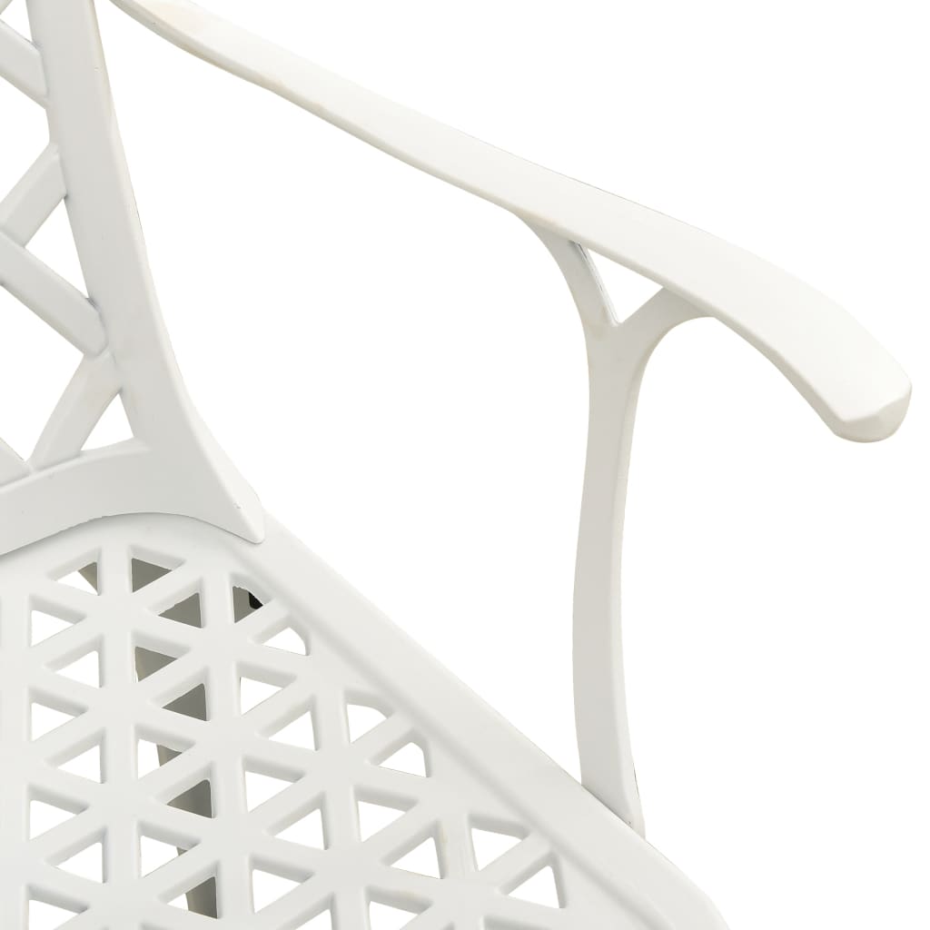 vidaXL 3 Piece Bistro Set Cast Aluminium White
