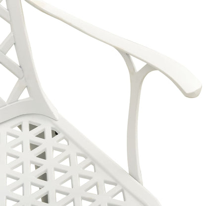 vidaXL 3 Piece Bistro Set Cast Aluminium White