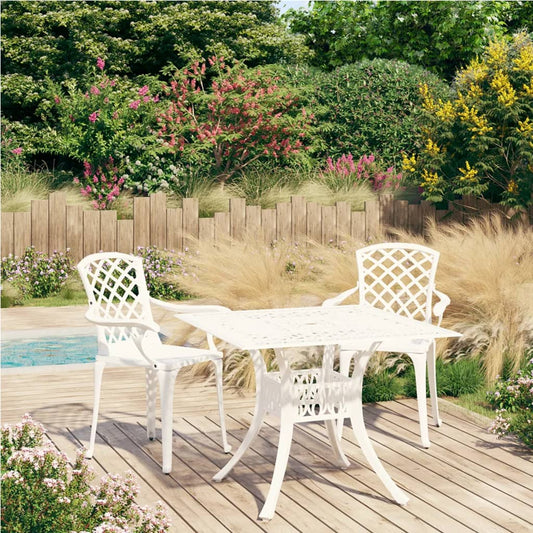 vidaXL Bistro Set | White | Cast aluminium | Standard | Durable | Bistro Set