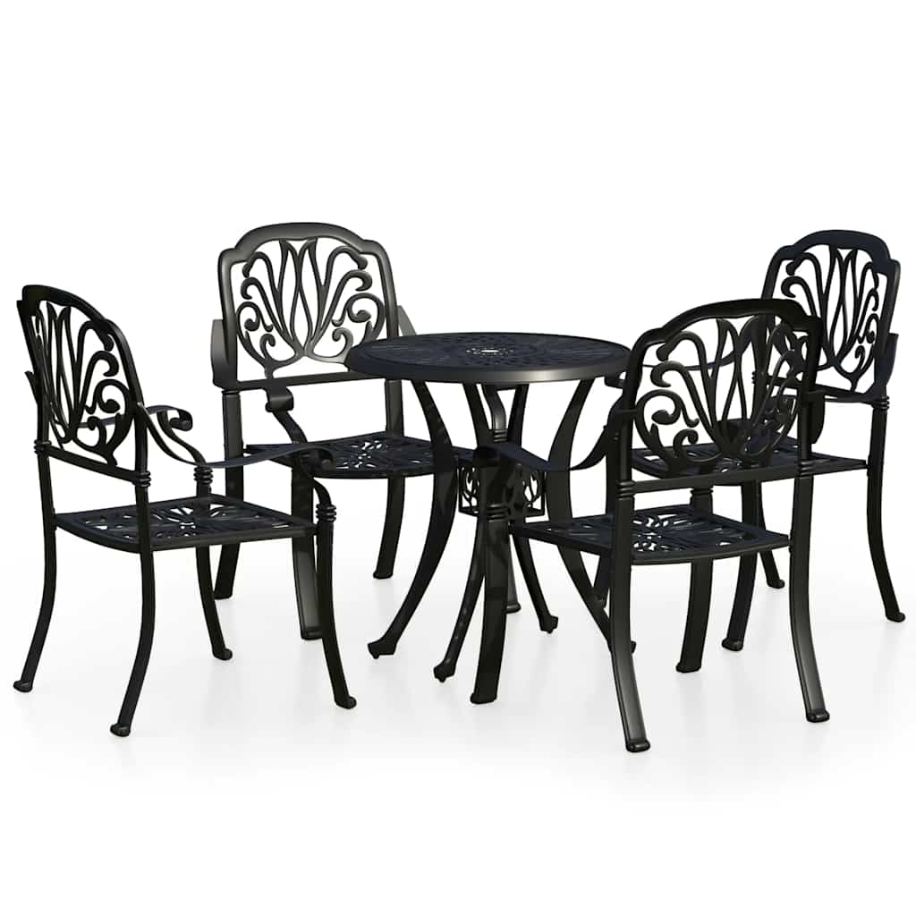 vidaXL Bistro Set | Black | Cast Aluminium | Medium | Durable | Bistro Set