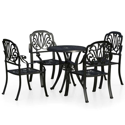 vidaXL Bistro Set | Black | Cast Aluminium | Medium | Durable | Bistro Set