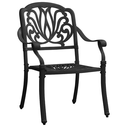 vidaXL 5 Piece Bistro Set Cast Aluminium Black