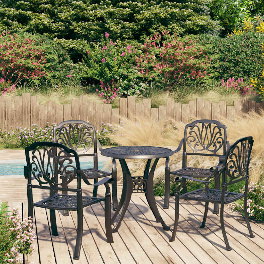 vidaXL Bistro Set | Black | Cast Aluminium | Medium | Durable | Bistro Set