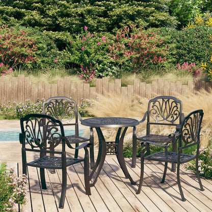 vidaXL Bistro Set | Black | Cast Aluminium | Medium | Durable | Bistro Set