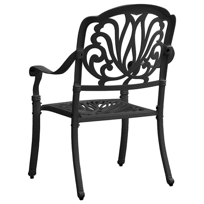 vidaXL Bistro Set | Black | Cast aluminium | 1 Table, 4 Chairs | Durable