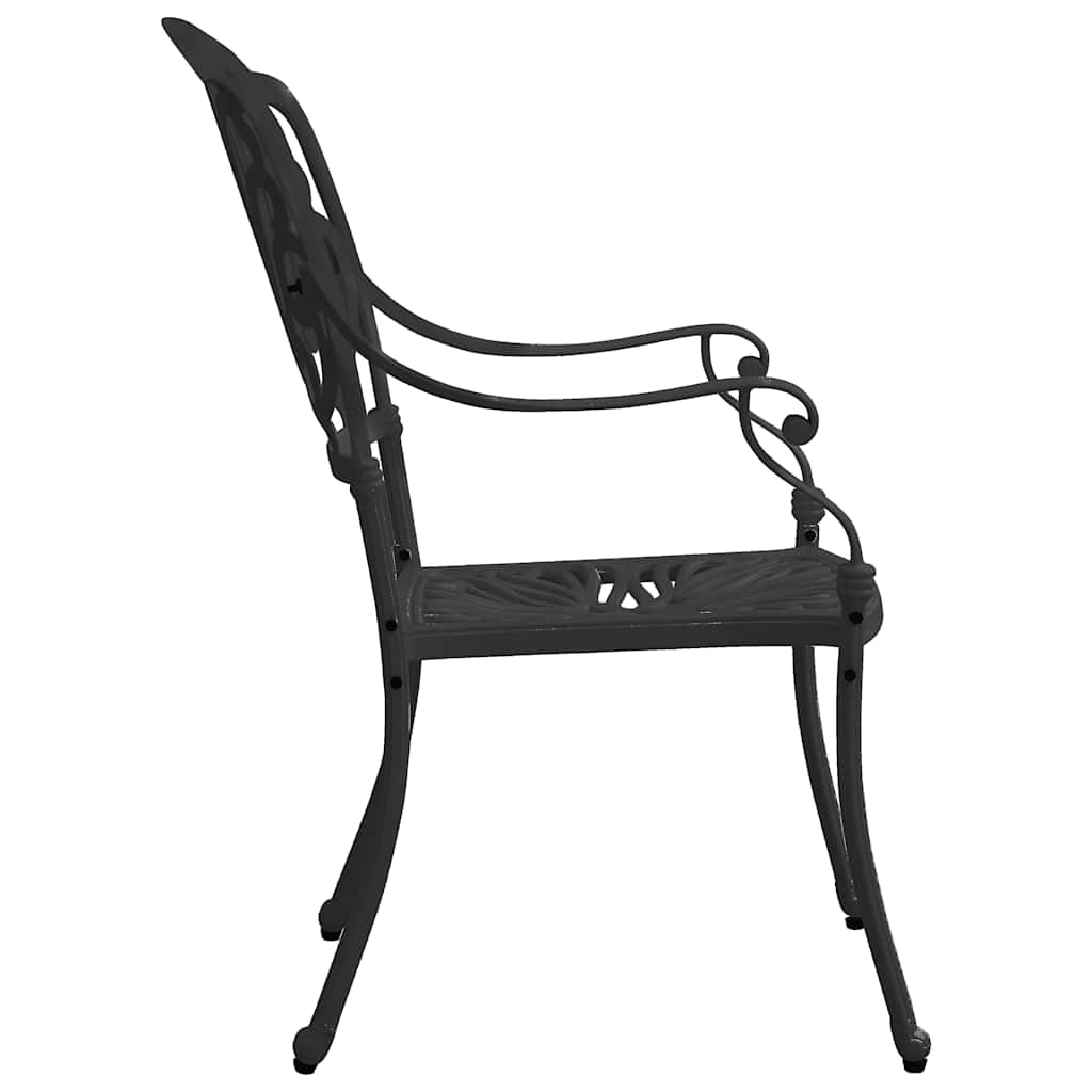 vidaXL Bistro Set | Black | Cast aluminium | 1 Table, 4 Chairs | Durable