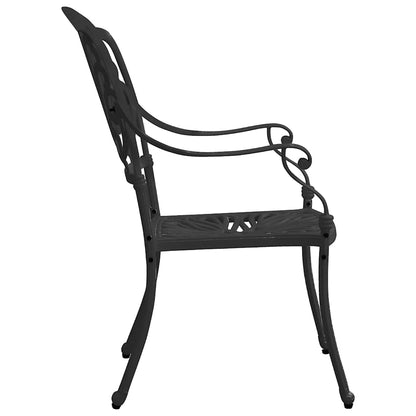 vidaXL Bistro Set | Black | Cast aluminium | 1 Table, 4 Chairs | Durable