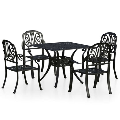 vidaXL Bistro Set | Black | Cast Aluminium | Large | Durable | Bistro Set