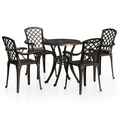 vidaXL Bistro Set | Bronze | Cast Aluminium | Standard | Decorative Inlays
