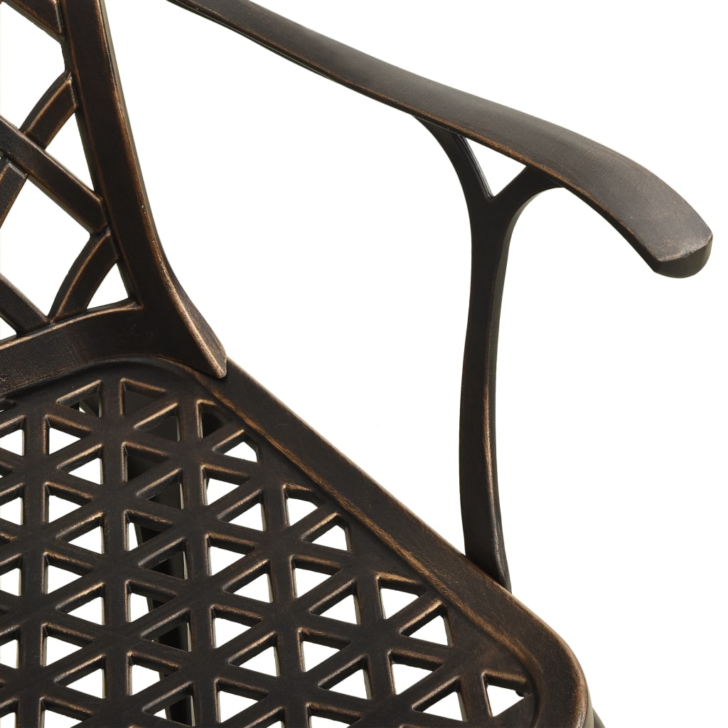 vidaXL Bistro Set | Bronze | Cast Aluminium | Standard | Decorative Inlays