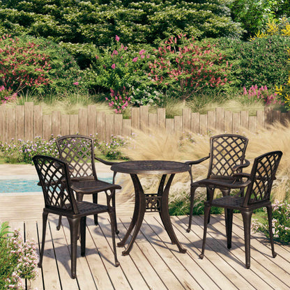 vidaXL Bistro Set | Bronze | Cast Aluminium | Standard | Decorative Inlays