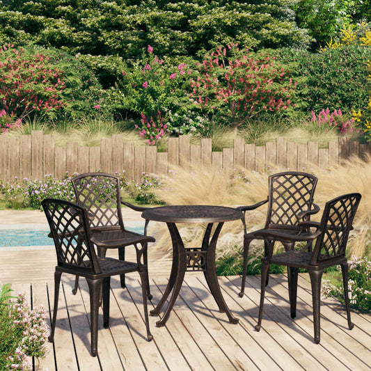 vidaXL Bistro Set | Bronze | Cast Aluminium | Standard | Decorative Inlays