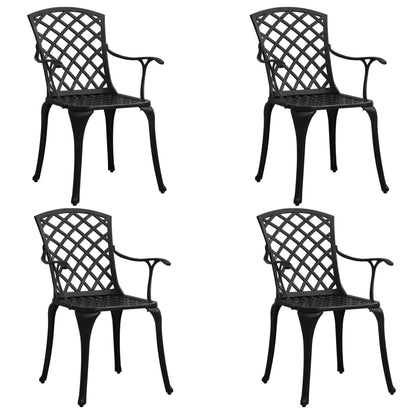 vidaXL Bistro Set | Black | Cast aluminium | Medium | Decorative Inlays