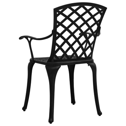 vidaXL Bistro Set | Black | Cast aluminium | Medium | Decorative Inlays