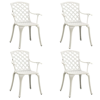vidaXL Bistro Set | White | Cast aluminium | Medium | Decorative Inlays