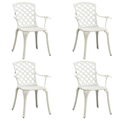 vidaXL 5 Piece Bistro Set Cast Aluminium White