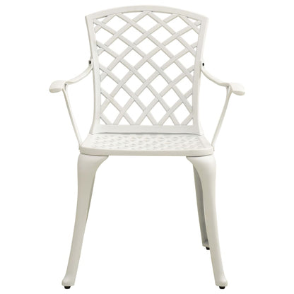 vidaXL Bistro Set | White | Cast aluminium | Medium | Decorative Inlays