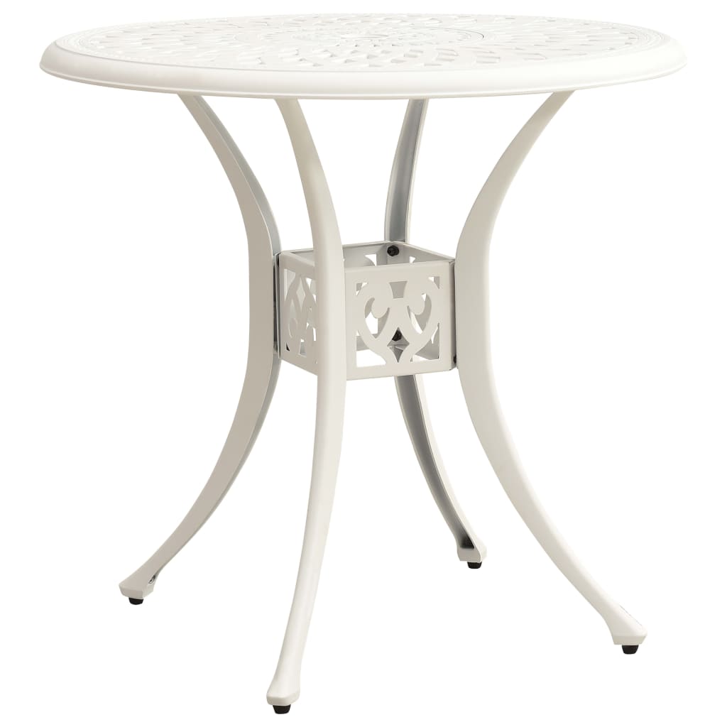 vidaXL Bistro Set | White | Cast aluminium | Medium | Decorative Inlays