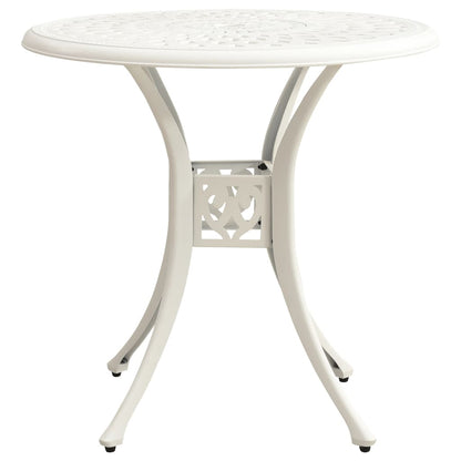 vidaXL Bistro Set | White | Cast aluminium | Medium | Decorative Inlays
