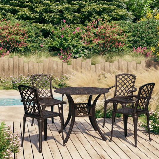 vidaXL Bistro Set | Bronze | Cast aluminium | Medium | Durable | Bistro Set
