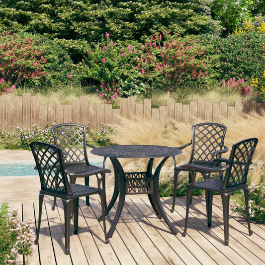 vidaXL Bistro Set | Black | Cast Aluminium | Standard | Durable | Bistro Set