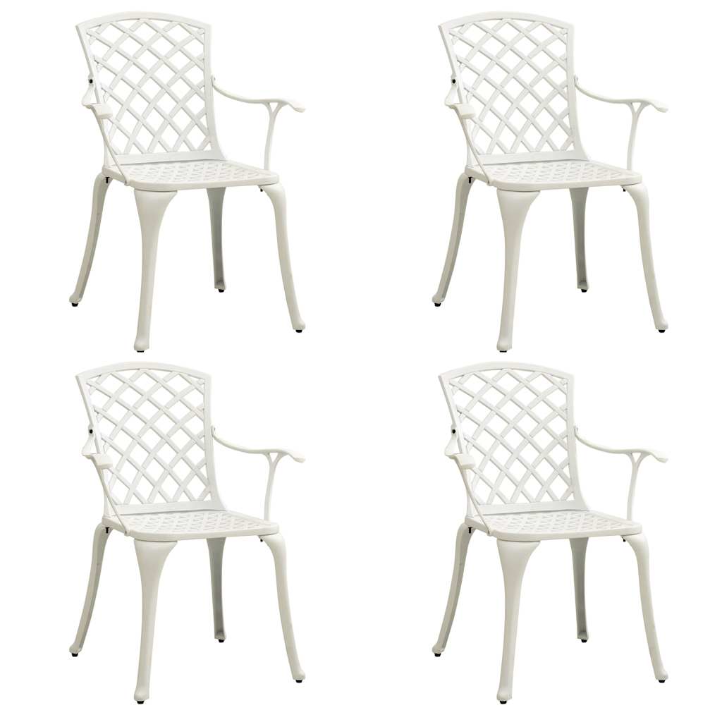 vidaXL 5 Piece Bistro Set Cast Aluminium White