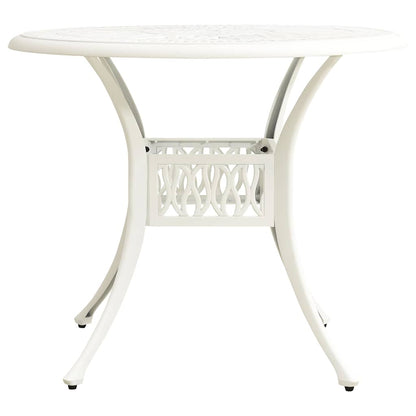 vidaXL 5 Piece Bistro Set Cast Aluminium White