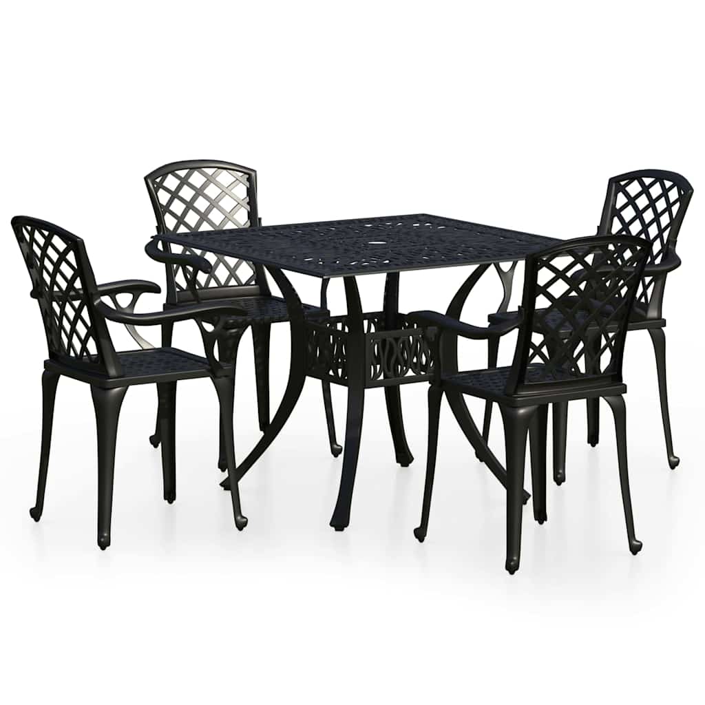 vidaXL Bistro Set | Black | Cast aluminium |  Durable | Bistro Set | Round