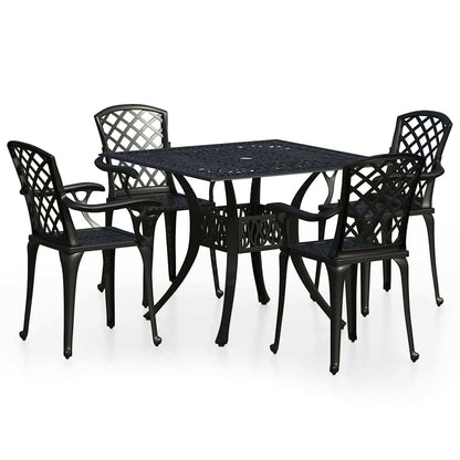 vidaXL Bistro Set | Black | Cast aluminium |  Durable | Bistro Set | Round