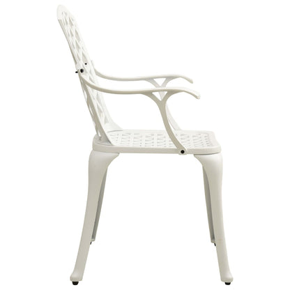 vidaXL Bistro Set | White | Cast aluminium | 5 Piece Set | Durable | Bistro Set