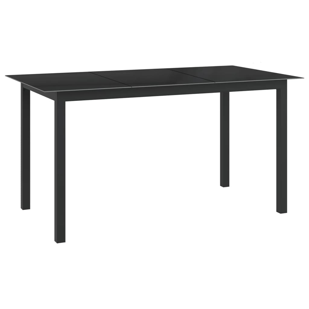 vidaXL Dining Set | Black | Powder-coated aluminium, Textilene, Glass | Medium