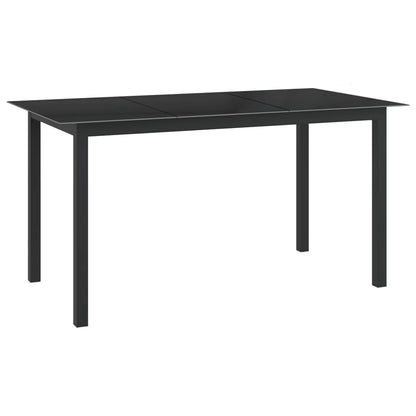 vidaXL Dining Set | Black | Powder-coated aluminium, Textilene, Glass | Medium