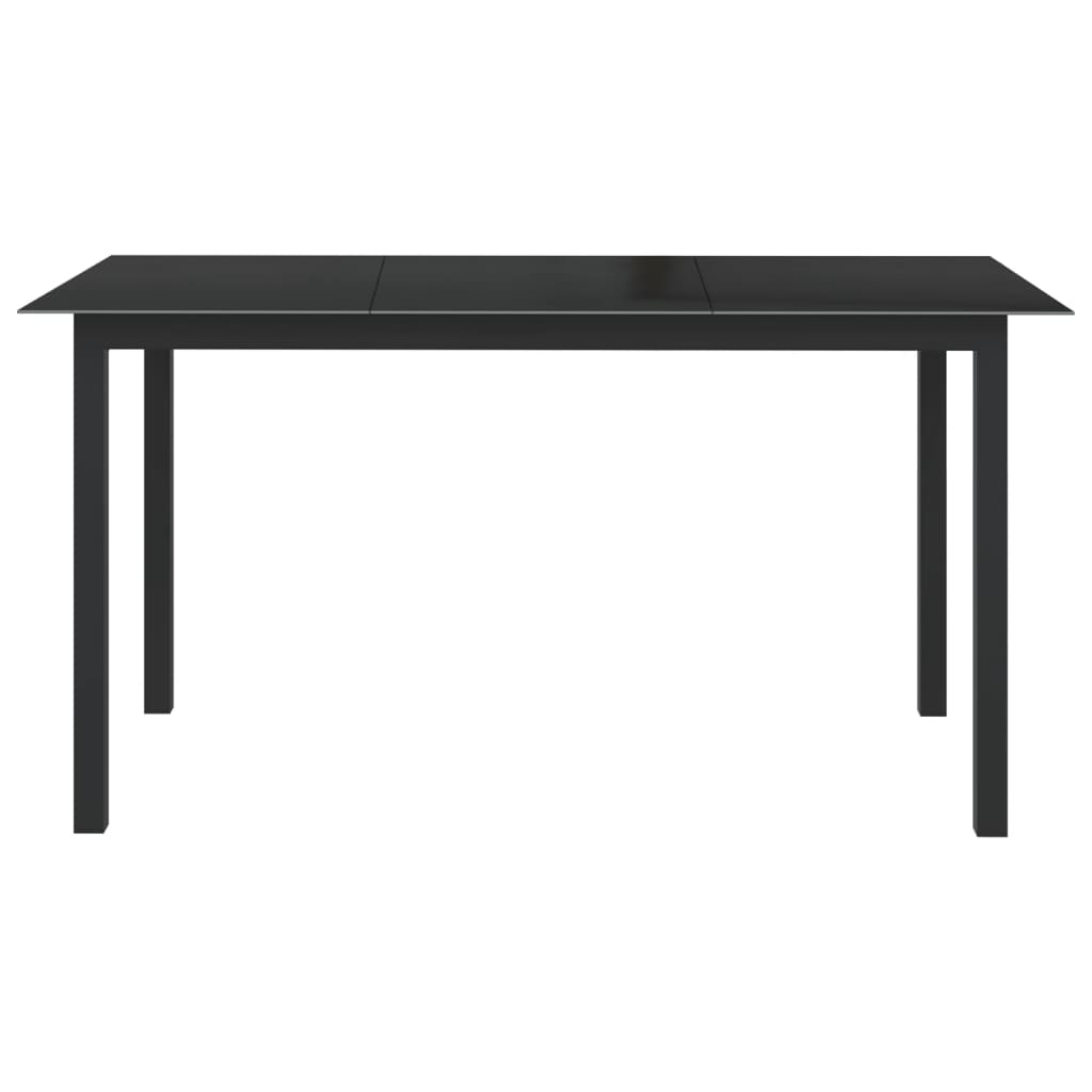 vidaXL Dining Set | Black | Powder-coated aluminium, Textilene, Glass | Medium