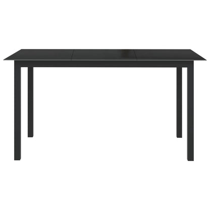 vidaXL Dining Set | Black | Powder-coated aluminium, Textilene, Glass | Medium