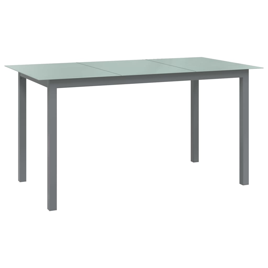 vidaXL Dining Set | Silver and Black | Powder-coated aluminium, textilene, glass