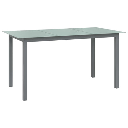vidaXL Dining Set | Silver and Black | Powder-coated aluminium, textilene, glass