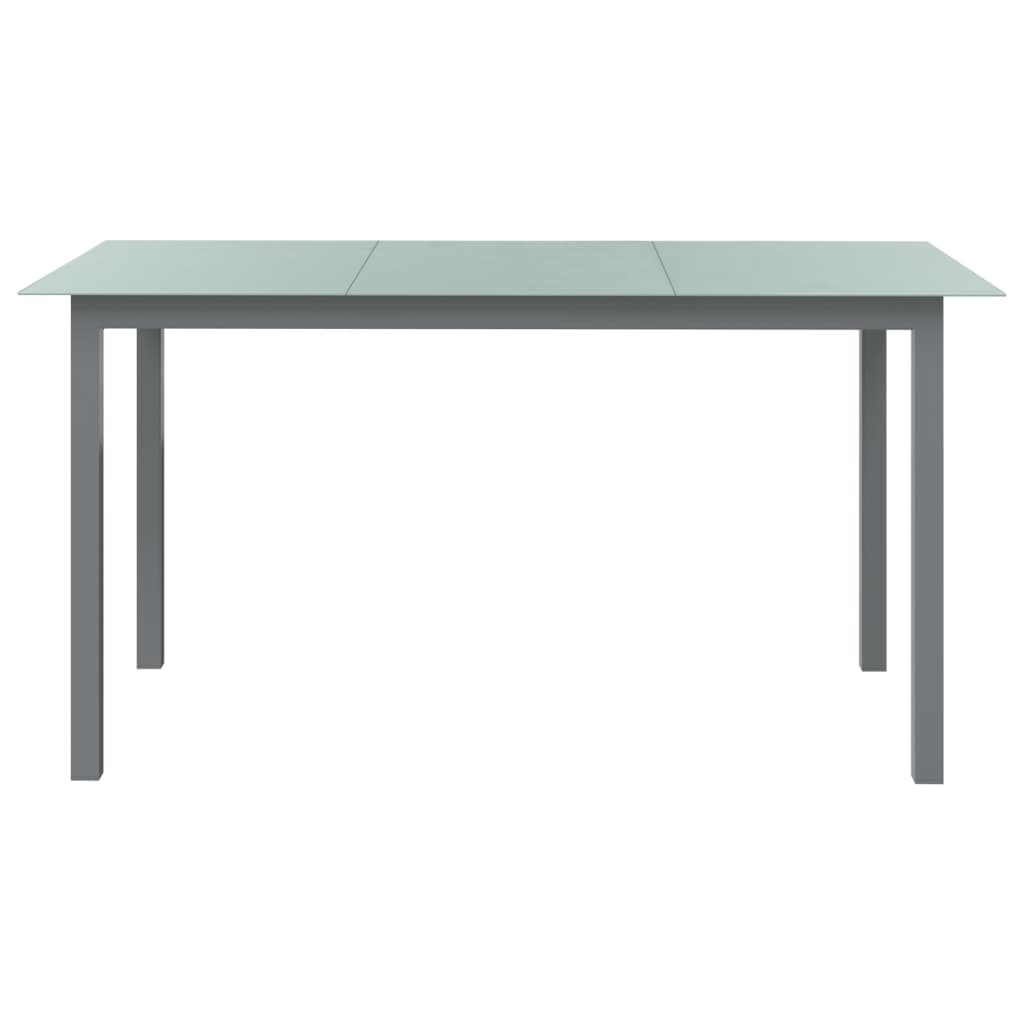 vidaXL Dining Set | Silver and Black | Powder-coated aluminium, textilene, glass