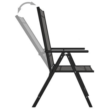 vidaXL Garden Lounge Set | Black and Anthracite | Aluminium, Textilene | Medium