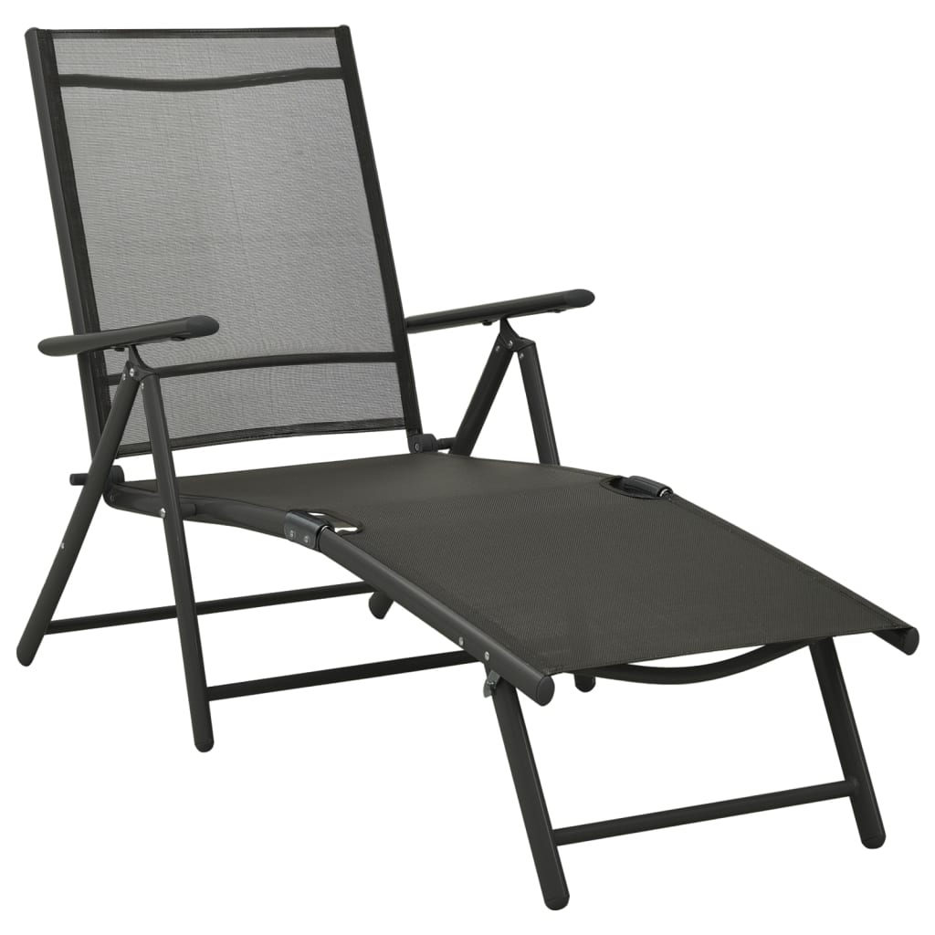 vidaXL Garden Lounge Set | Black and Anthracite | Aluminium, Textilene | Medium